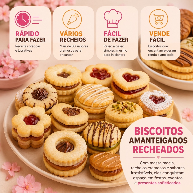 Biscoitos amanteigados recheados